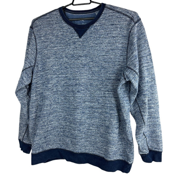 Tommy Bahama Crew Neck Sweatshirt Style Sporty Marled Indigo Sky Blue Men's XXL - Picture 7 of 7